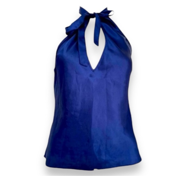 Victoria’s Secret Satiny Halter Top in Royal Blue SZ Small - Picture 3 of 7